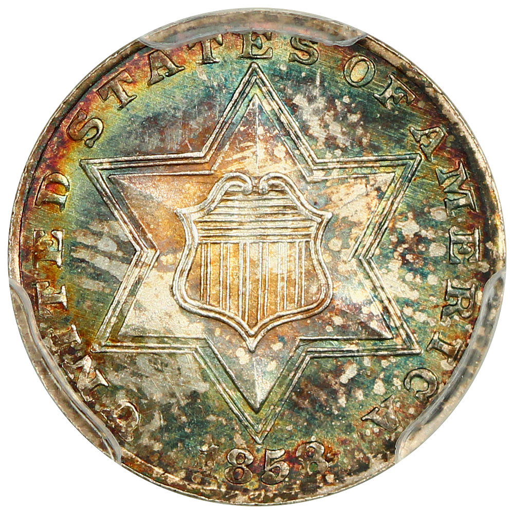 image for: 1858 3cS PCGS MS67