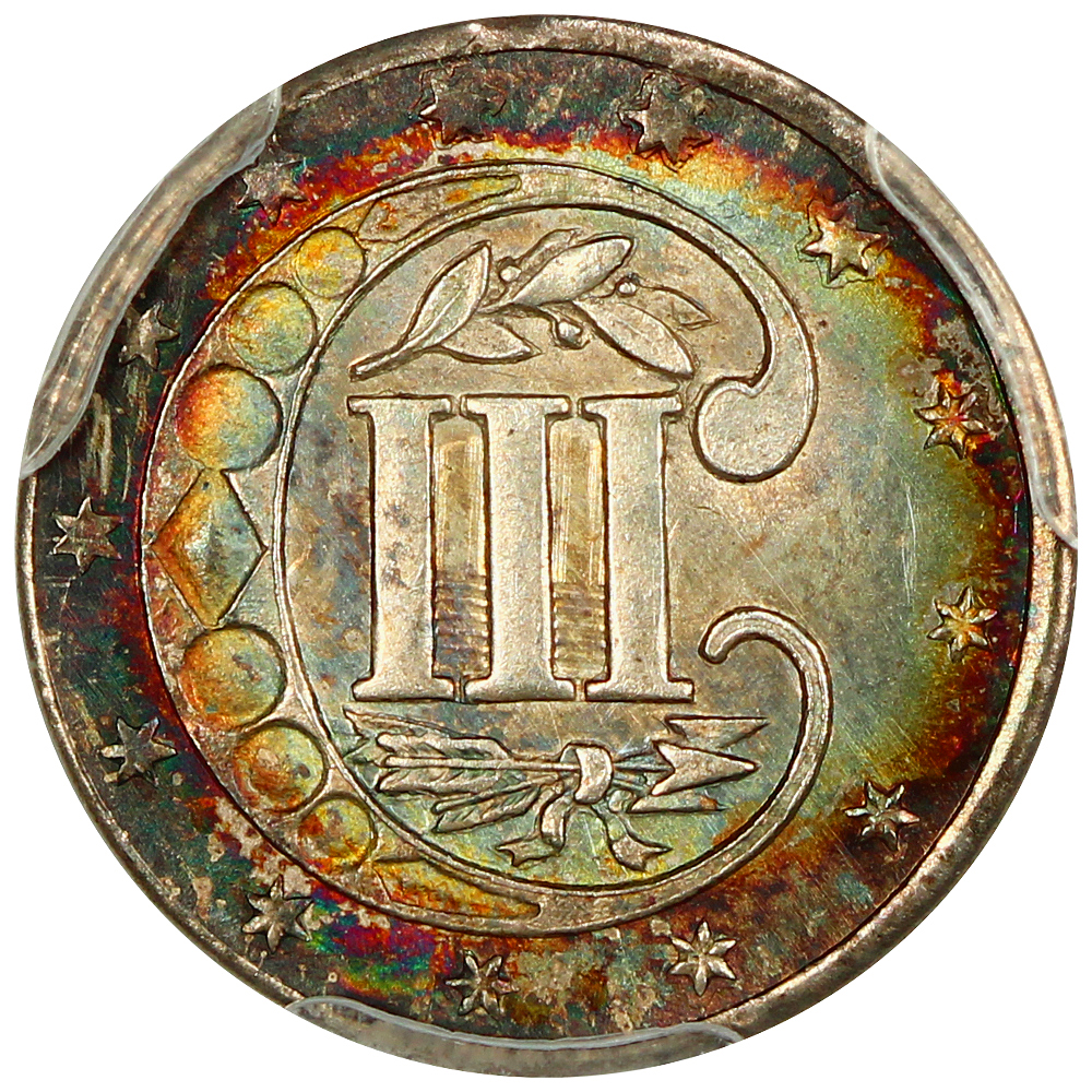image for: 1858 3cS PCGS MS67