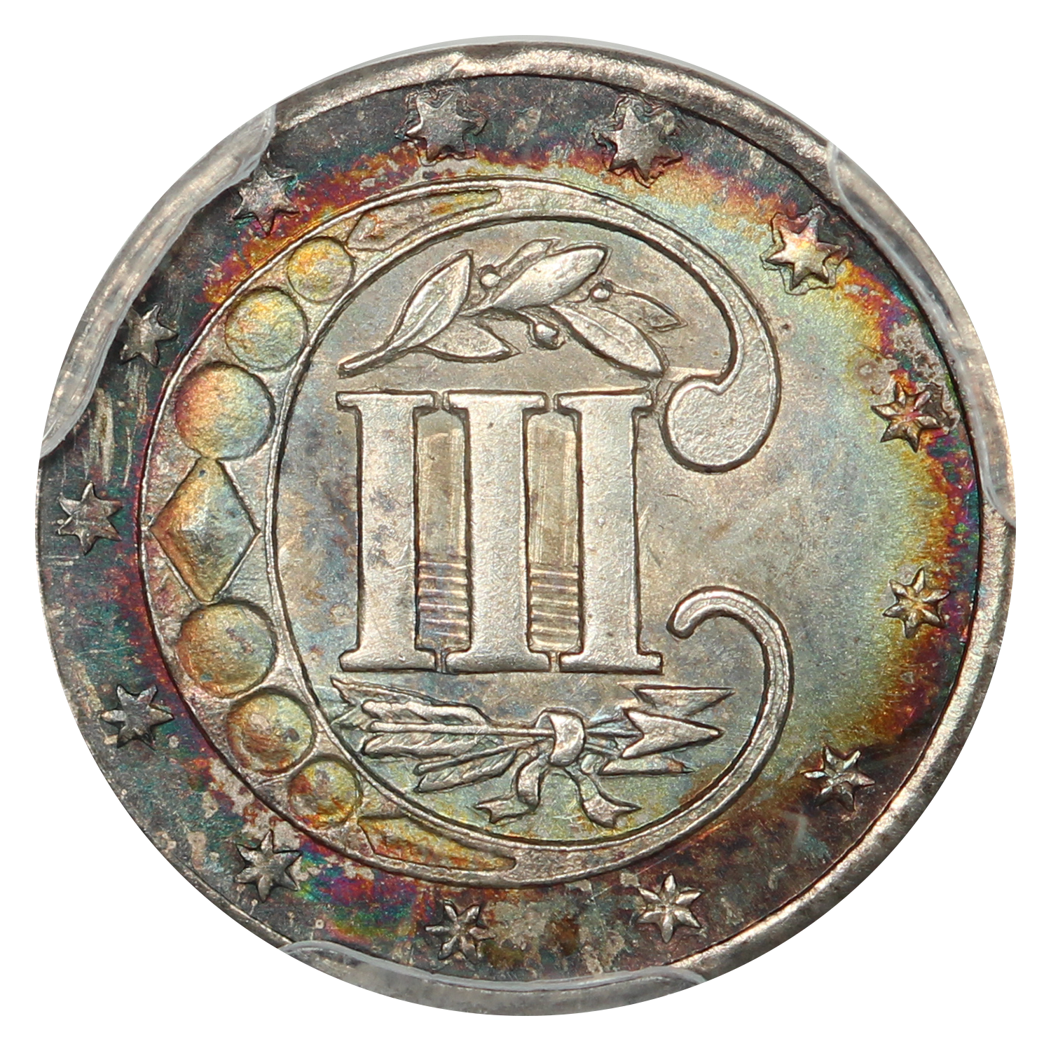 image for: 1858 3cS PCGS MS67