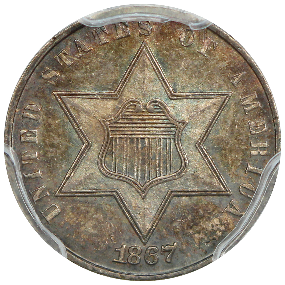 image for: 1867 3cS PCGS MS65