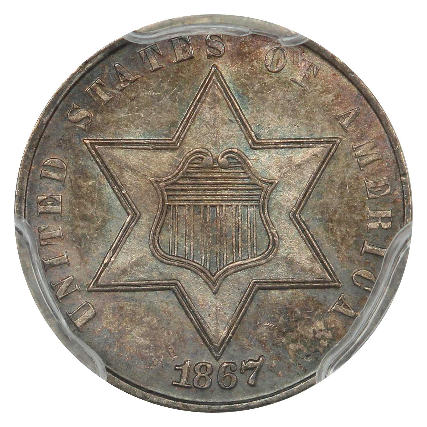 image for: 1867 3cS PCGS MS65