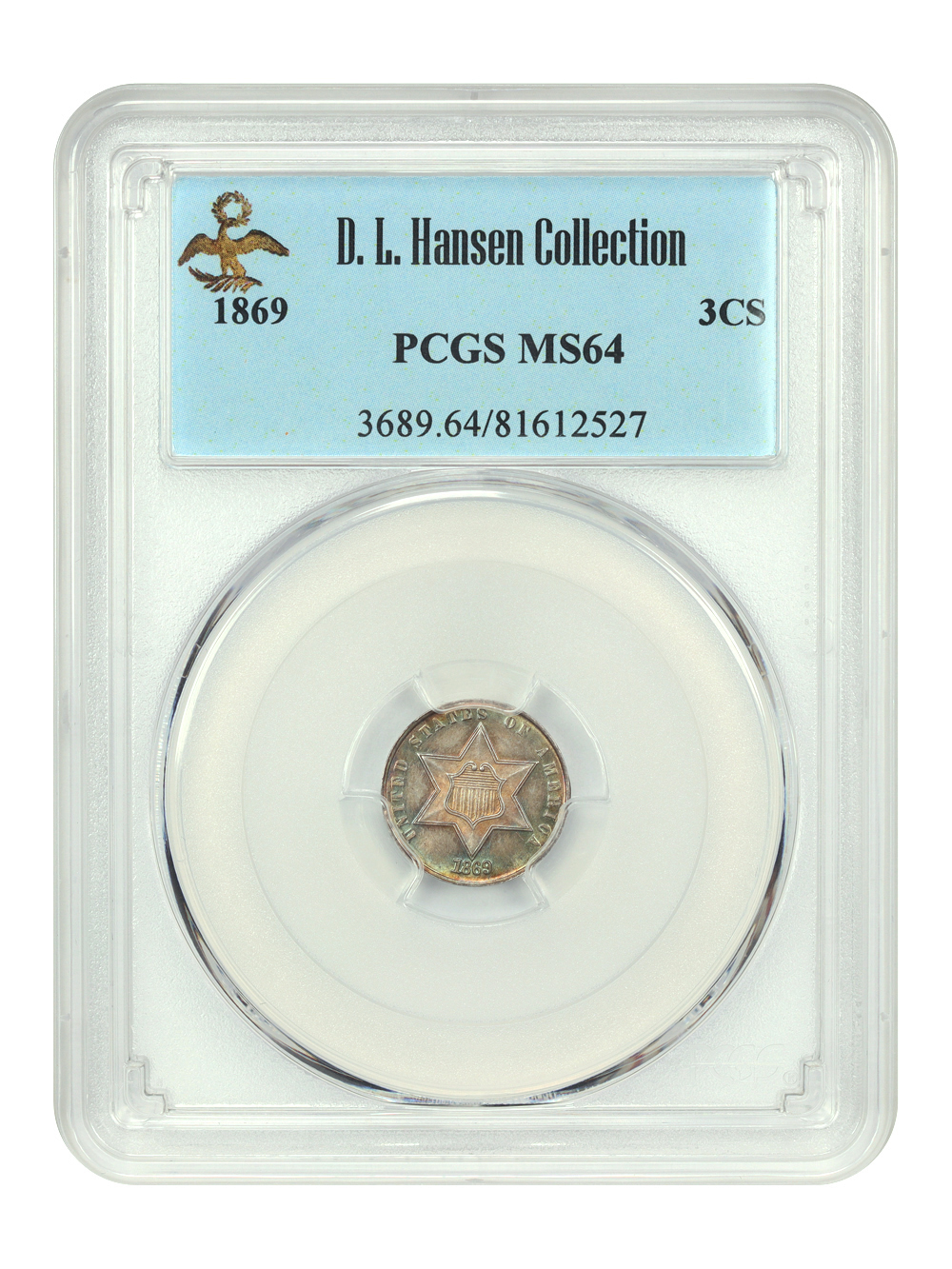 image for: 1869/9 3cS PCGS MS64