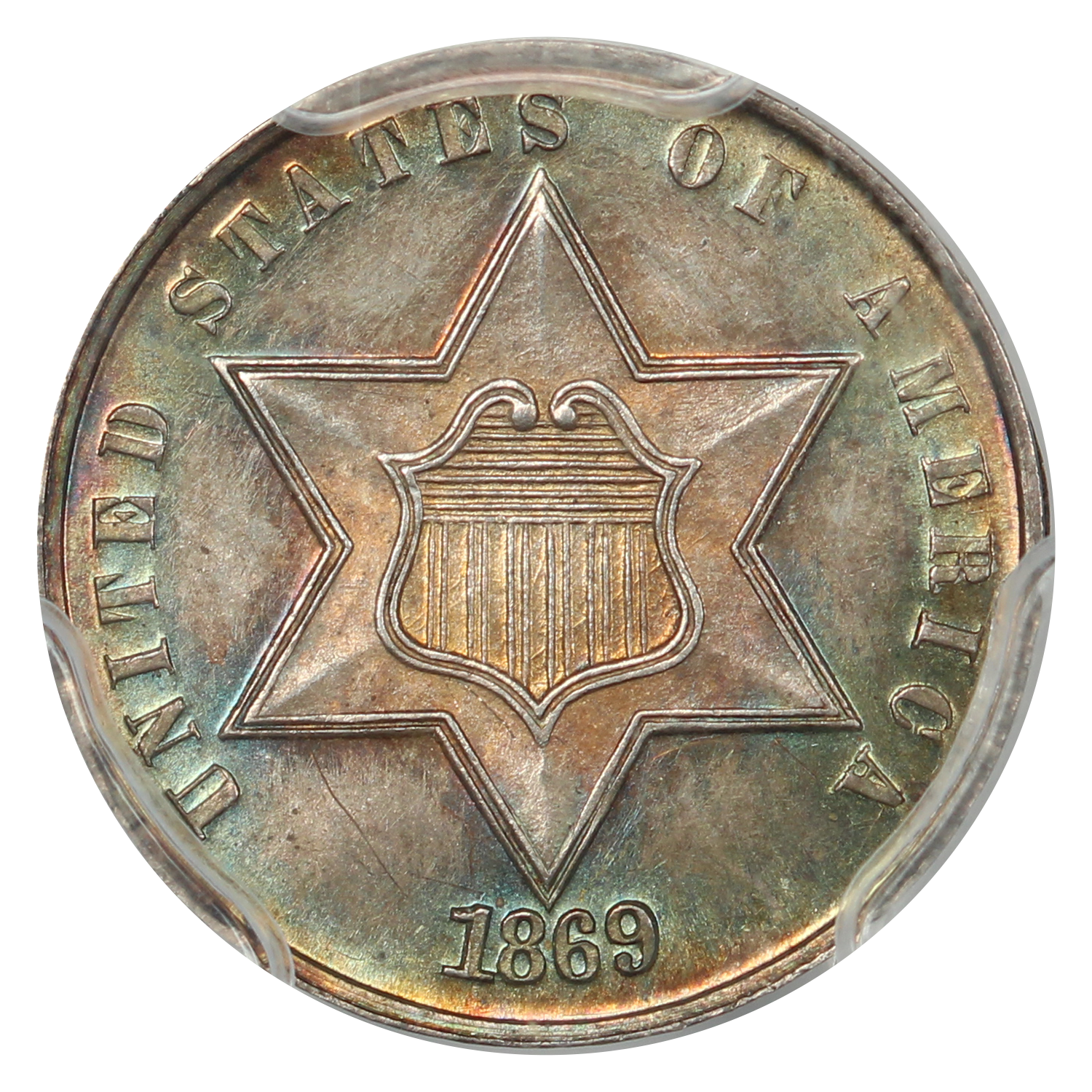 image for: 1869/9 3cS PCGS MS64