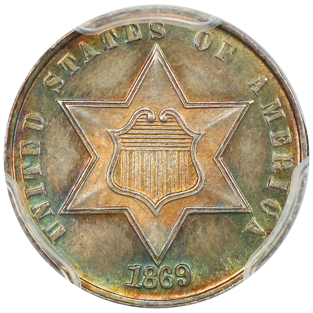 image for: 1869/9 3cS PCGS MS64