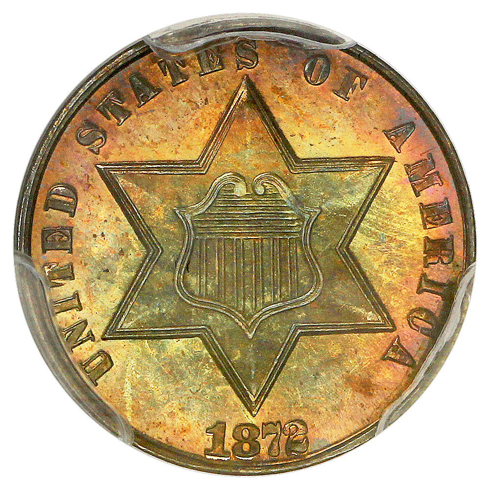 image for: 1872 3cS PCGS PR67