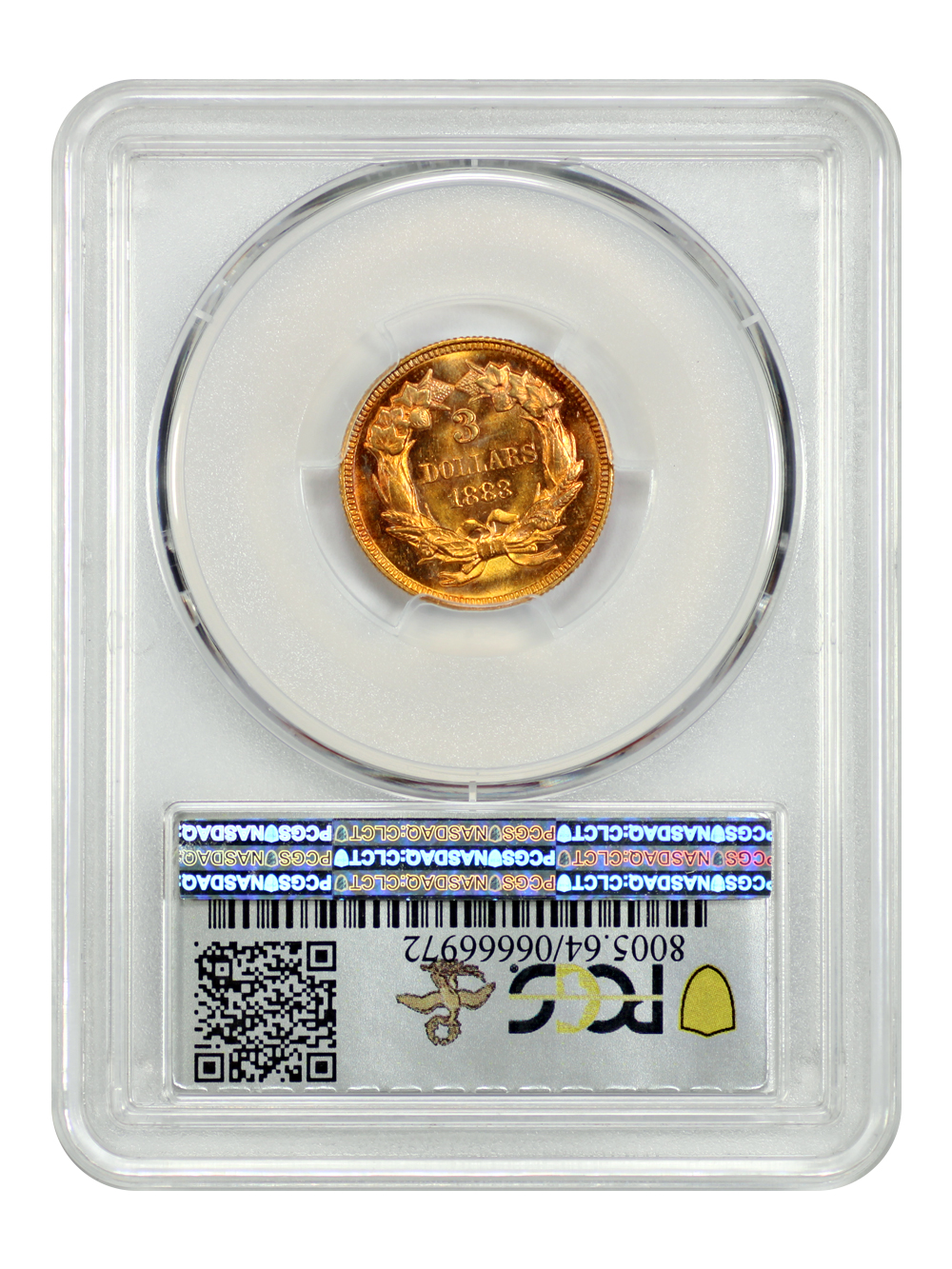 image for: 1883 $3  PCGS MS64