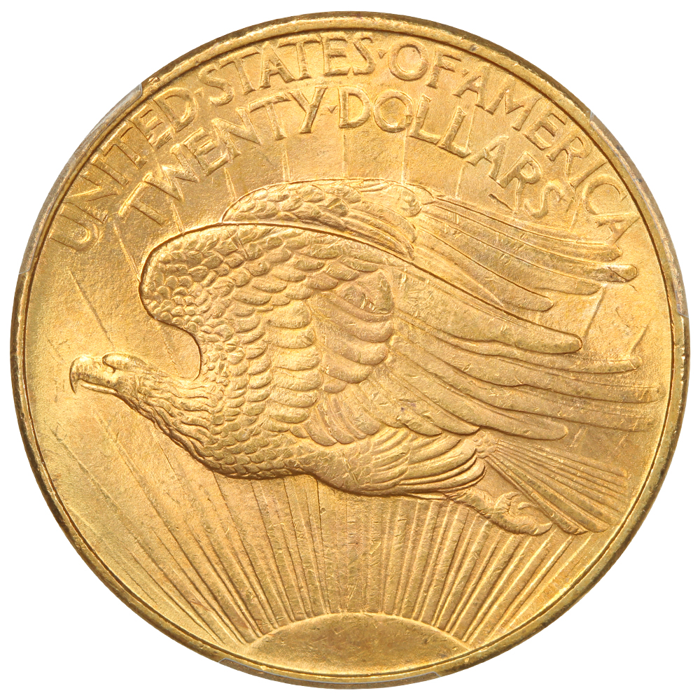 image for: 1908-D No Motto $20  PCGS MS65