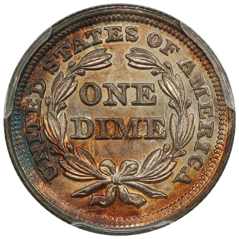 image for: 1853 Arrows 10c PCGS MS66