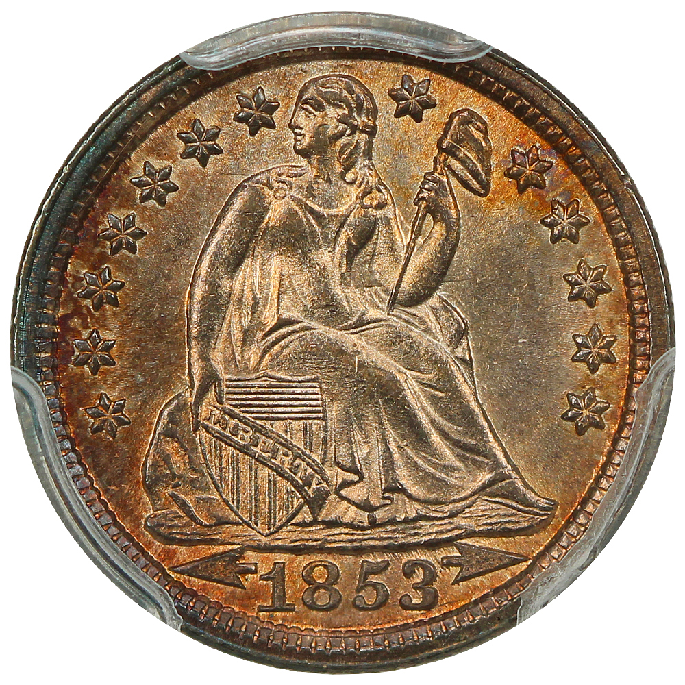image for: 1853 Arrows 10c PCGS MS66