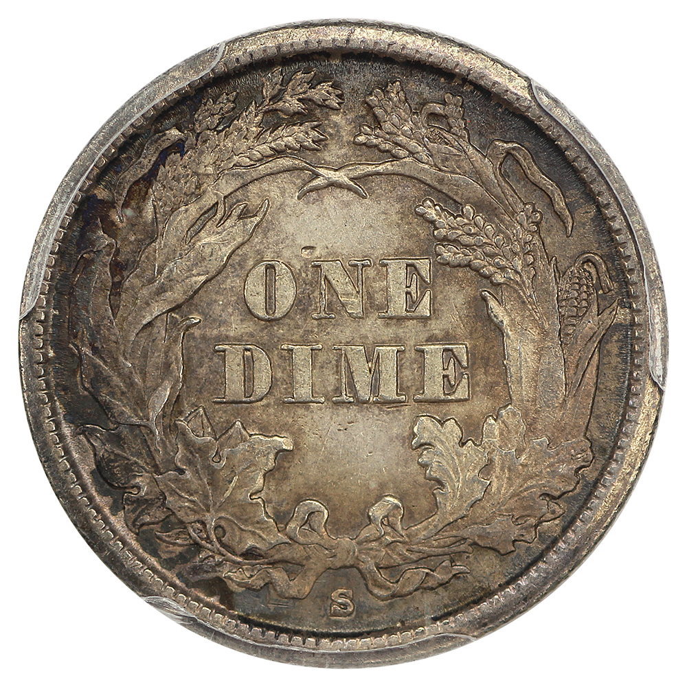 image for: 1862-S 10c PCGS MS62