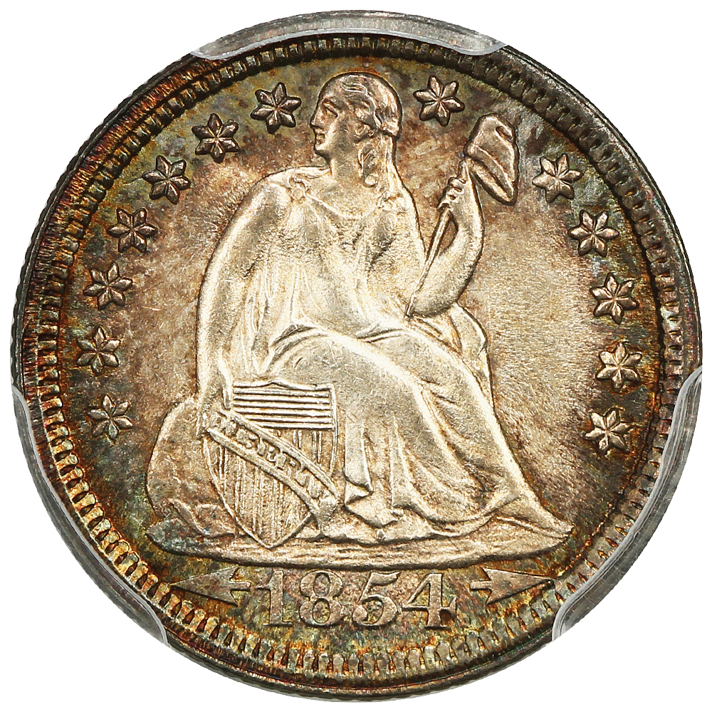 image for: 1854 Arrows 10c PCGS MS66