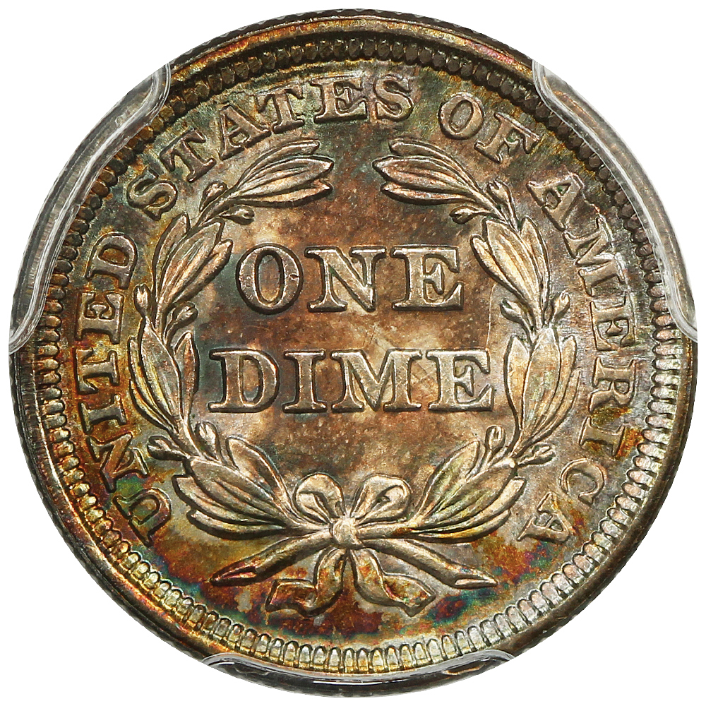 image for: 1854 Arrows 10c PCGS MS66
