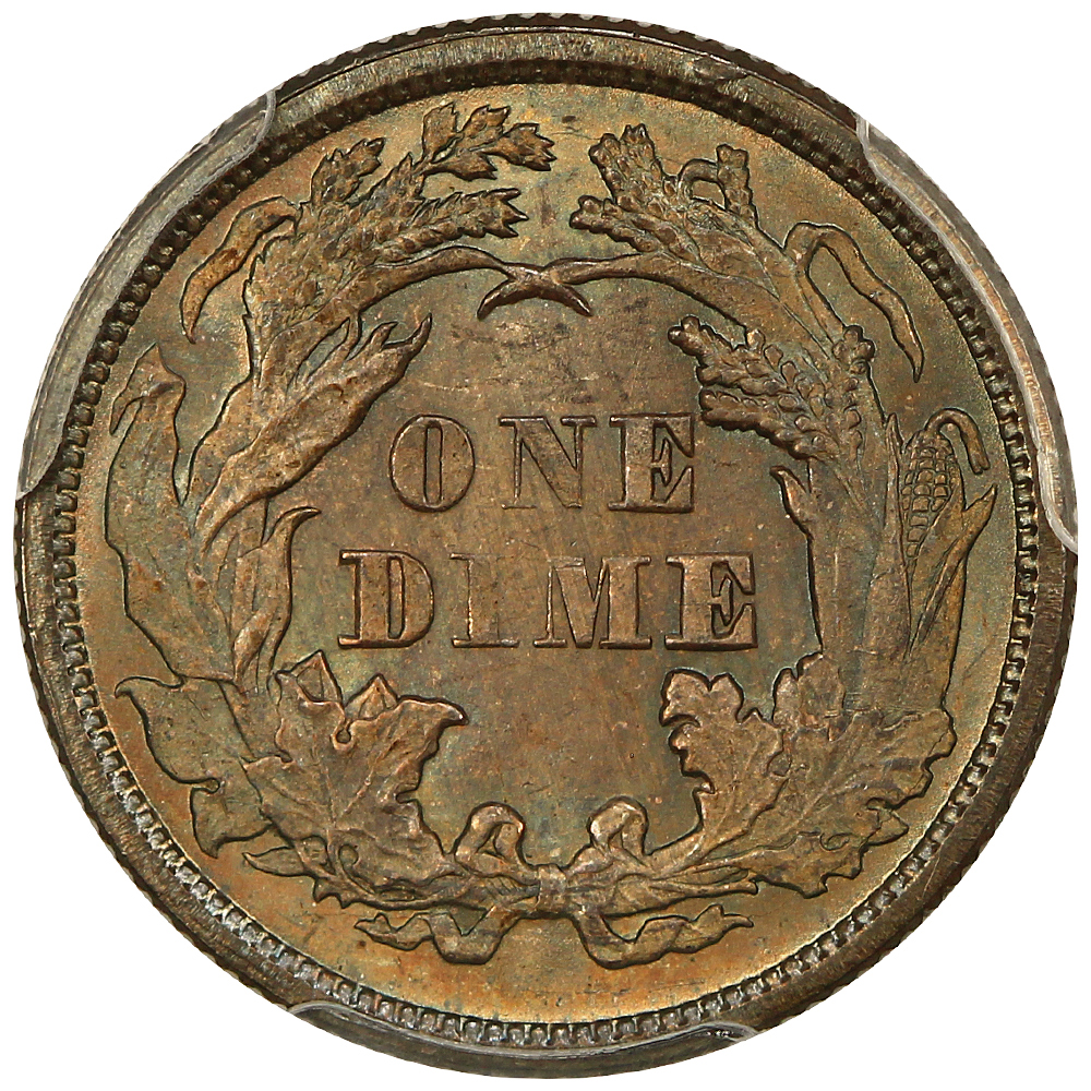 image for: 1874 Arrows 10c PCGS MS66