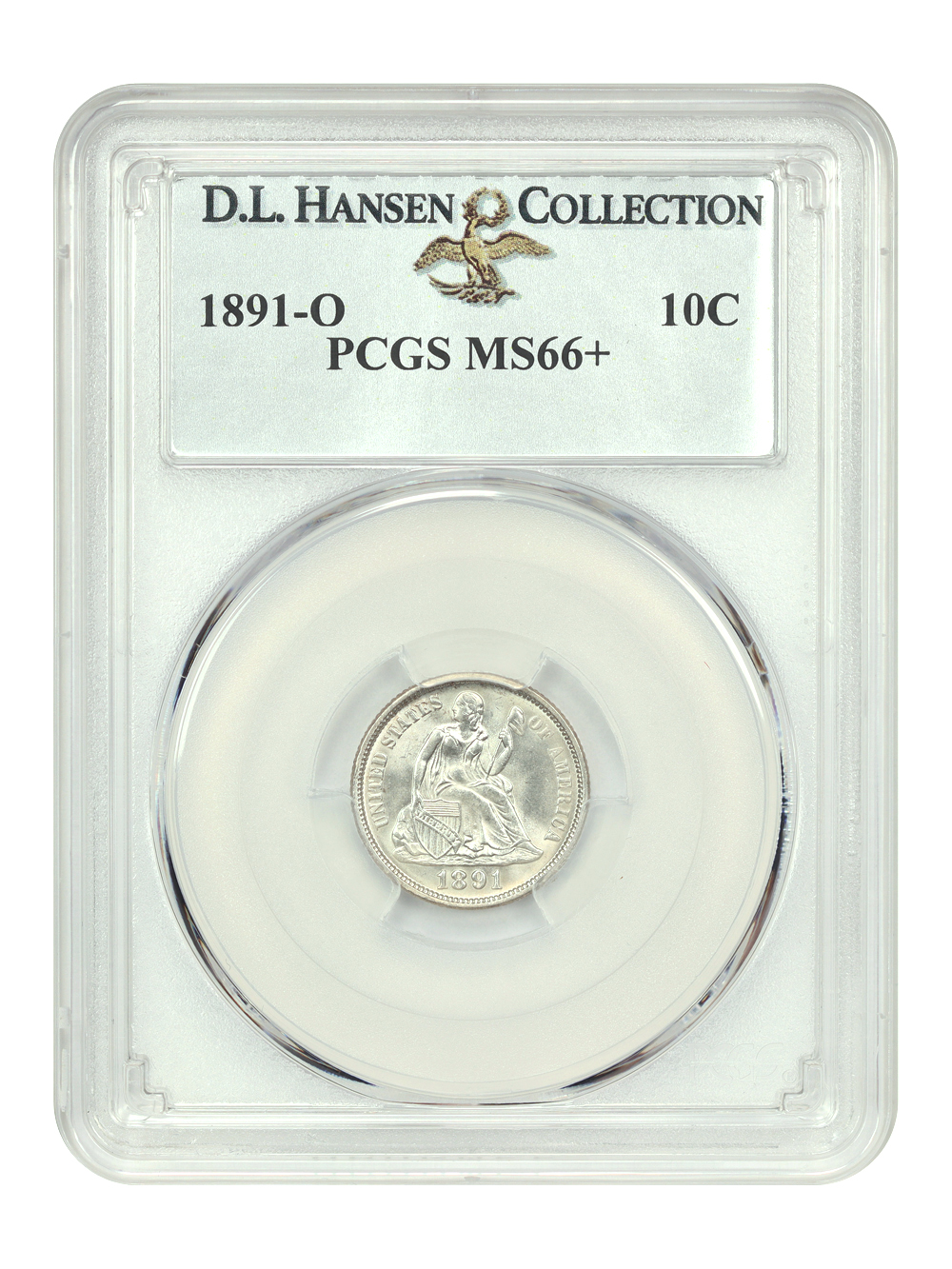 image for: 1891-O 10c PCGS MS66