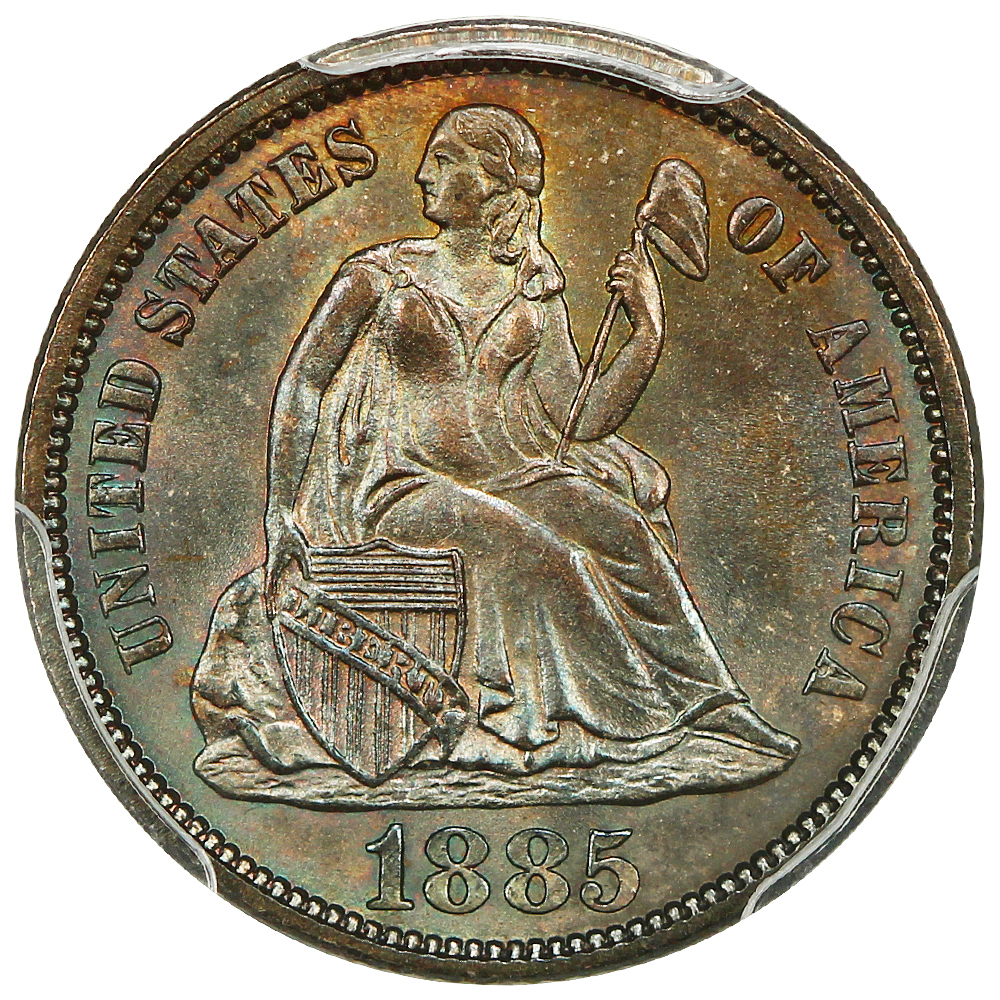 image for: 1885 10c PCGS MS67