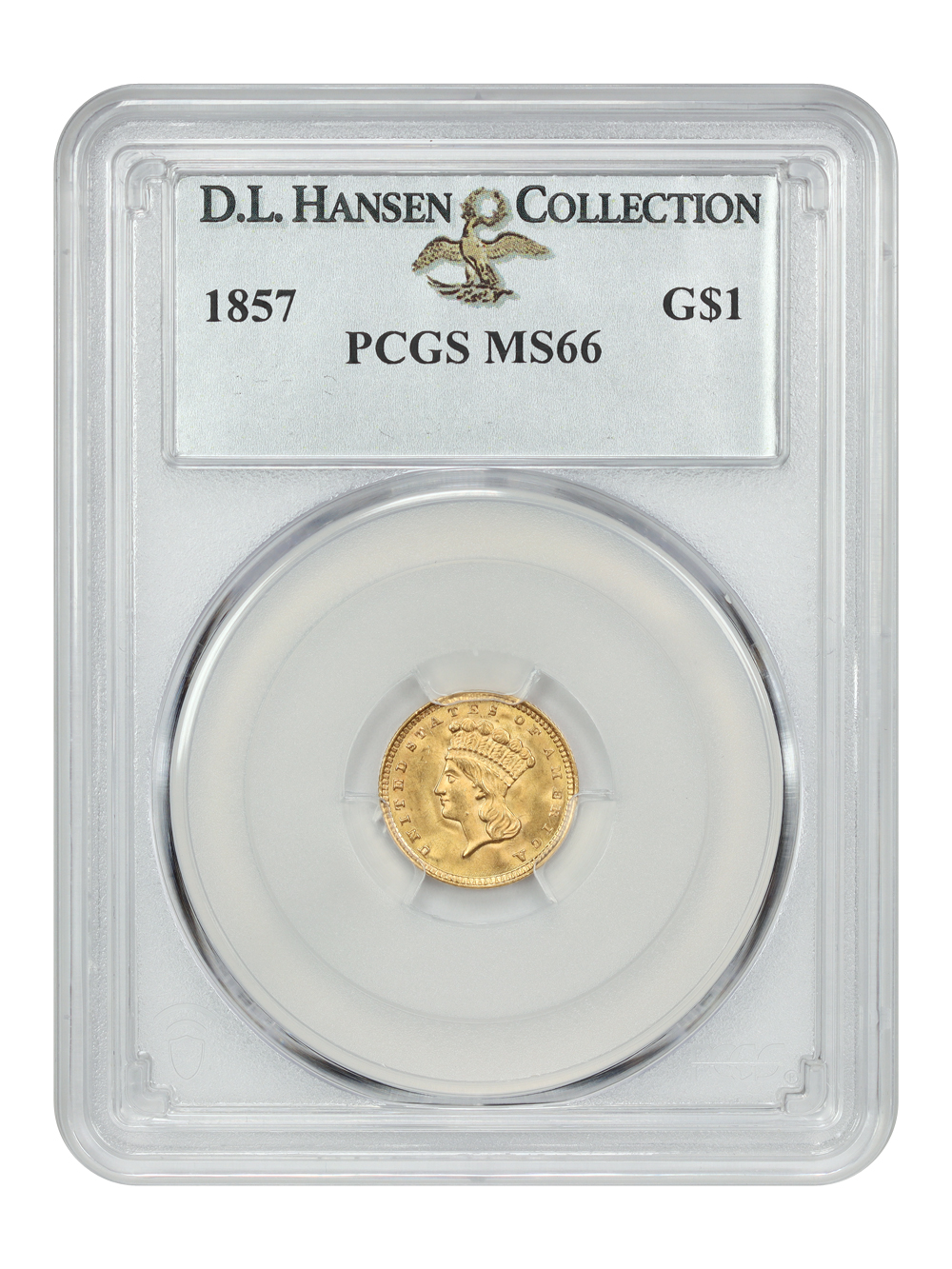 image for: 1857 G$1 PCGS MS66