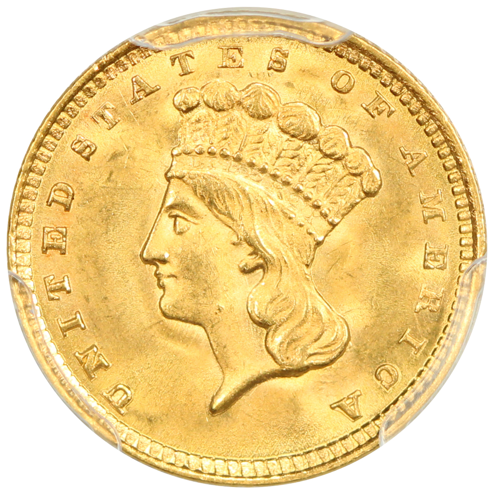image for: 1857 G$1 PCGS MS66