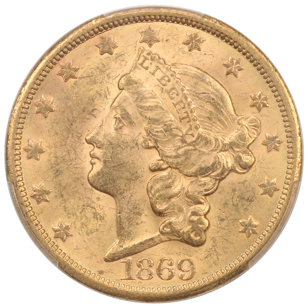 image for: 1869-S $20  PCGS MS62