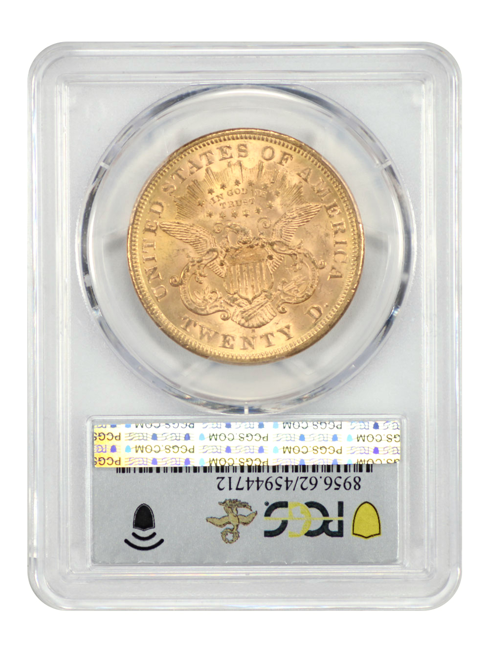 image for: 1869-S $20  PCGS MS62