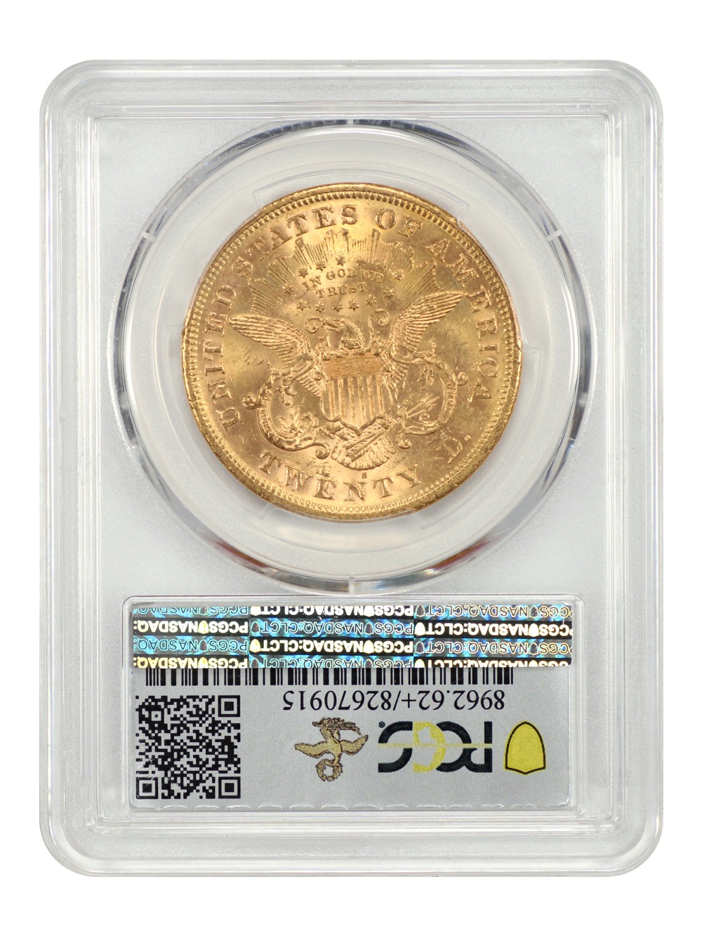 image for: 1871-S $20  PCGS MS62