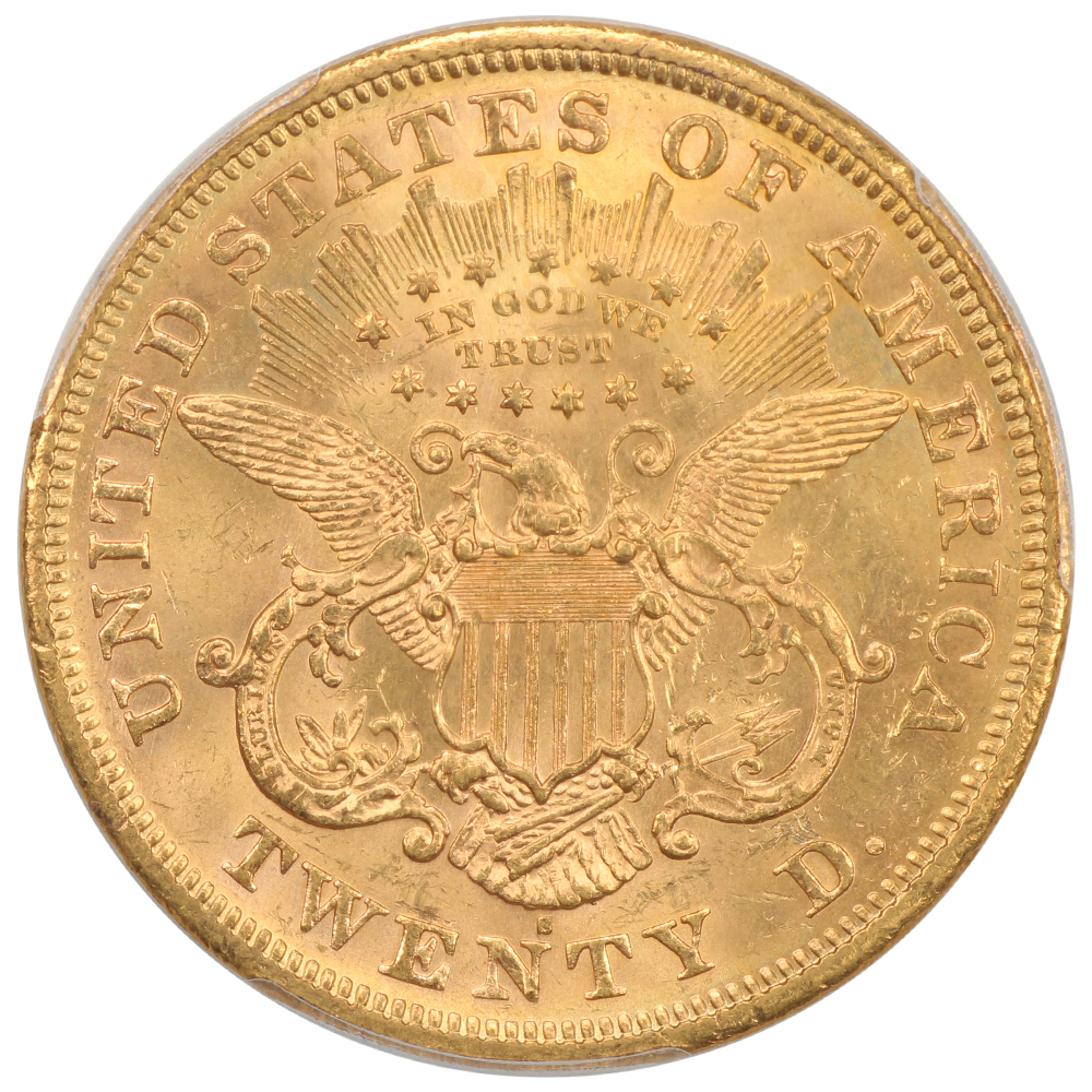 image for: 1871-S $20  PCGS MS62