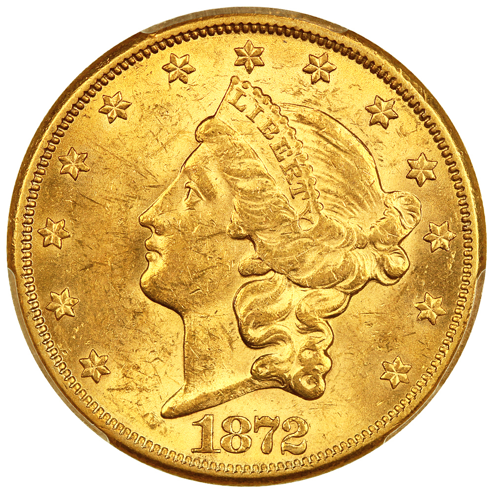 image for: 1872-CC $20  PCGS MS60