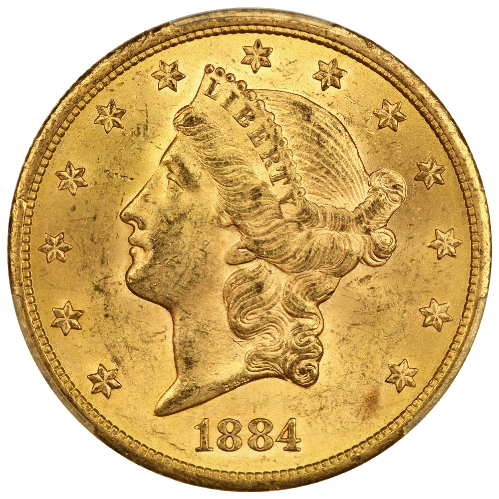 image for: 1884-CC $20  PCGS MS63