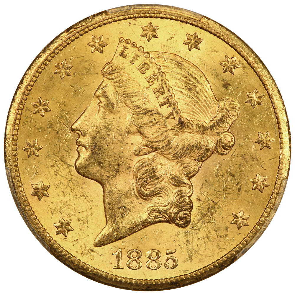 image for: 1885-CC $20  PCGS MS62