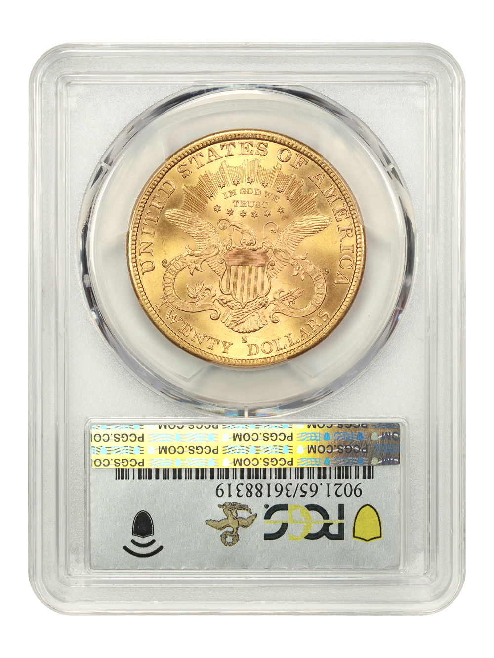 image for: 1892-S $20  PCGS MS65