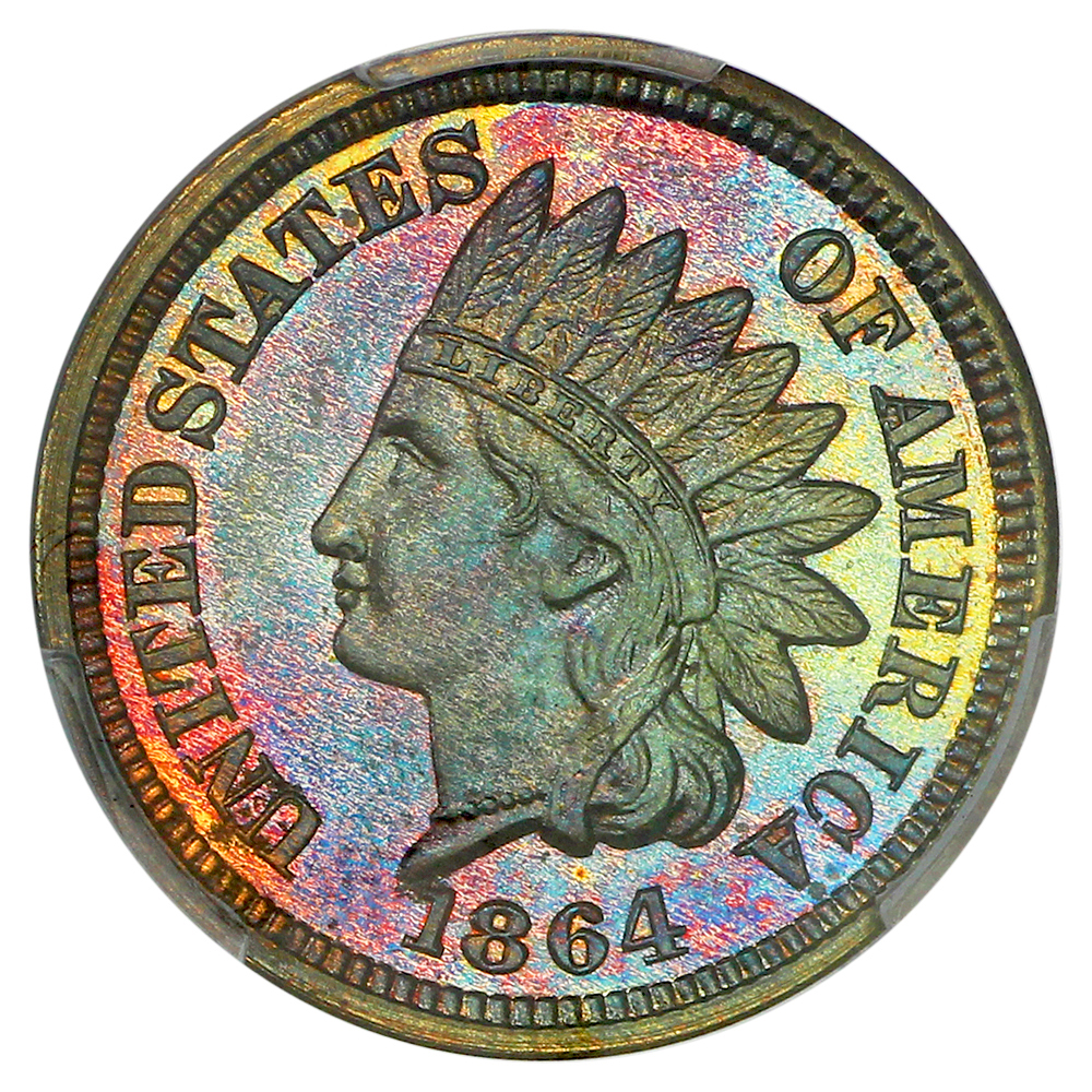 image for: 1864 Bronze 1c PCGS PR66 RB