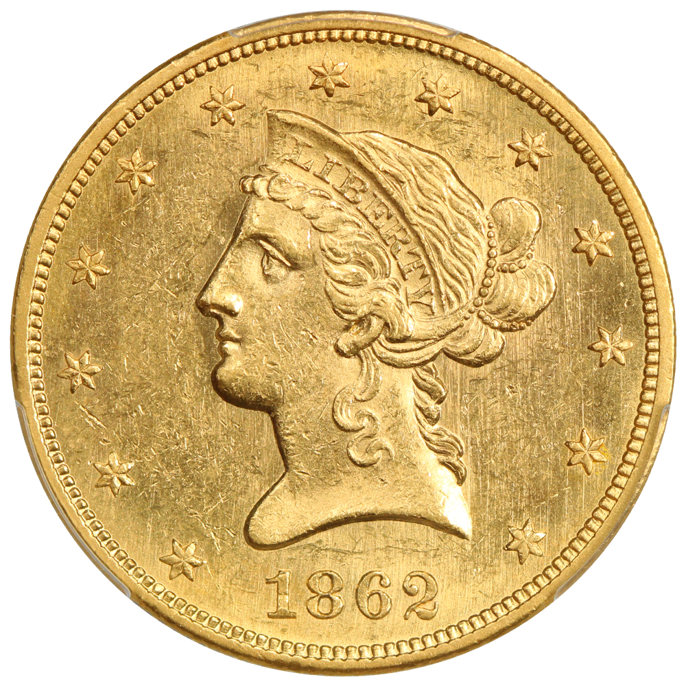 image for: 1862 $10  PCGS MS61