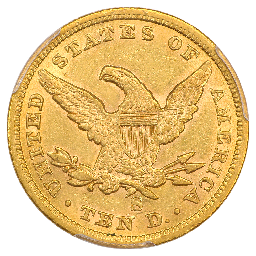 image for: 1862-S $10  PCGS AU55