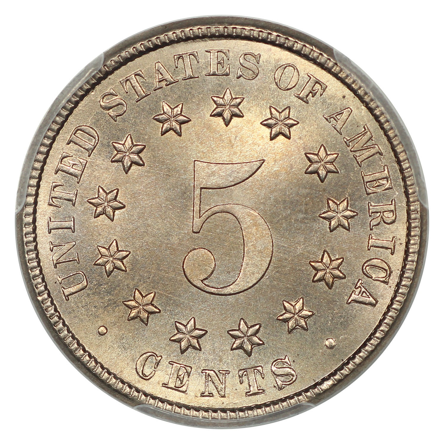 image for: 1883 Shield 5c PCGS MS67