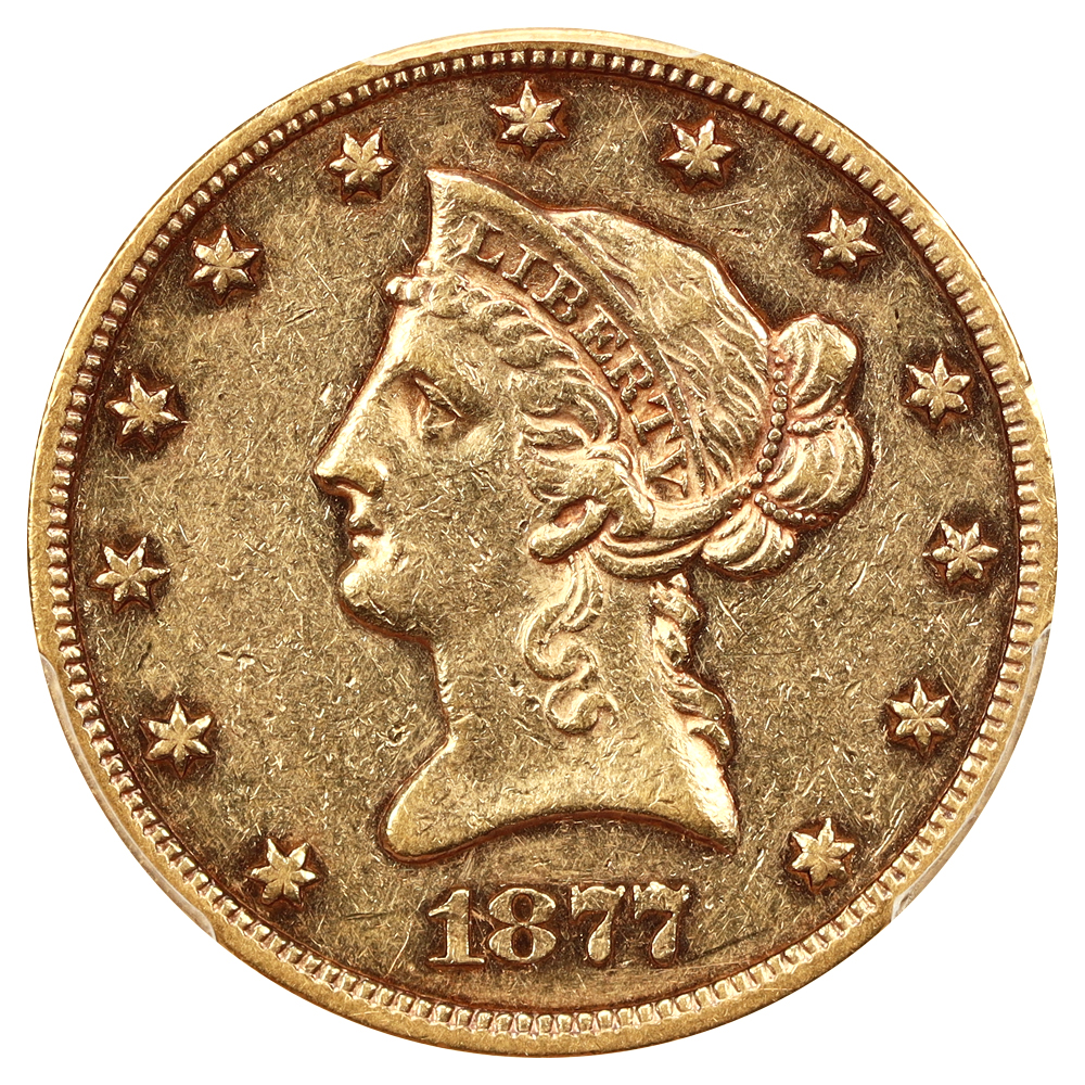 image for: 1877 $10  PCGS AU53