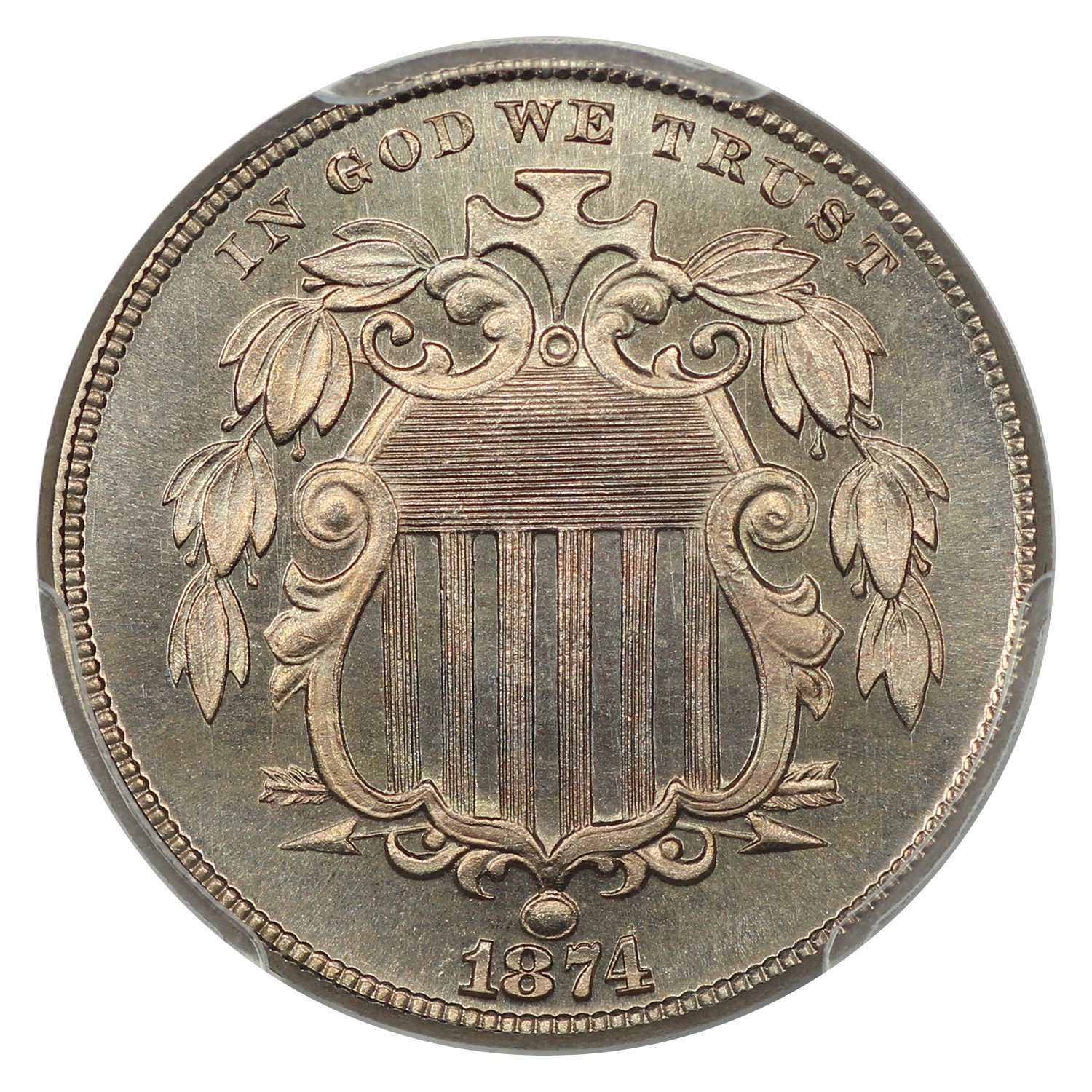 image for: 1874 5c PCGS PR67 CAM