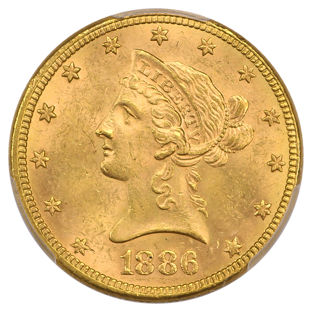 image for: 1886 $10 PCGS MS63