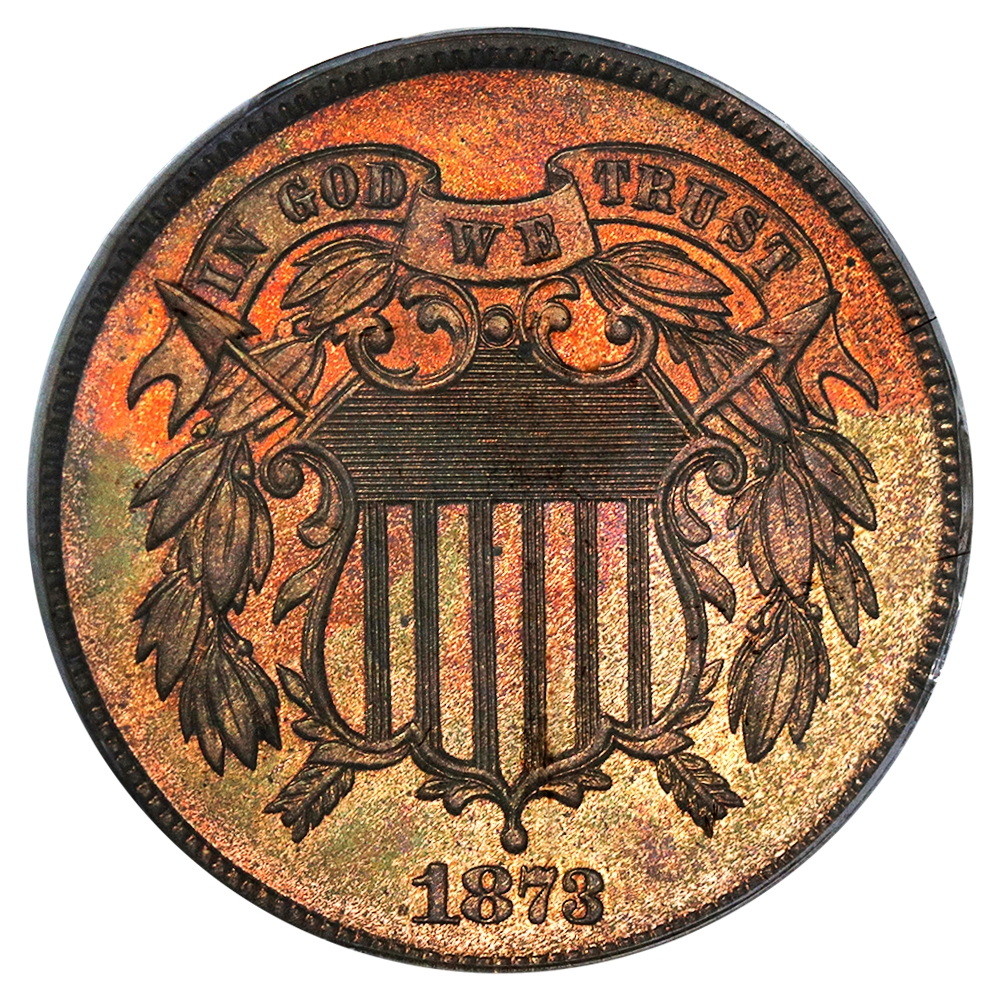 image for: 1873 Closed 3 2c PCGS PR65 RB