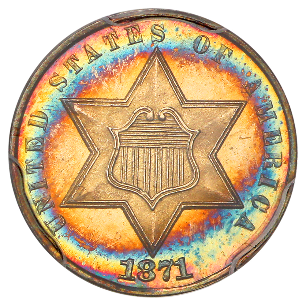 image for: 1871 3cS PCGS PR67 CAM