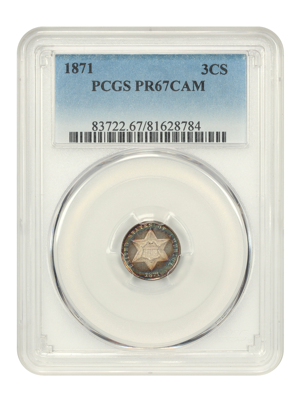 image for: 1871 3cS PCGS PR67 CAM