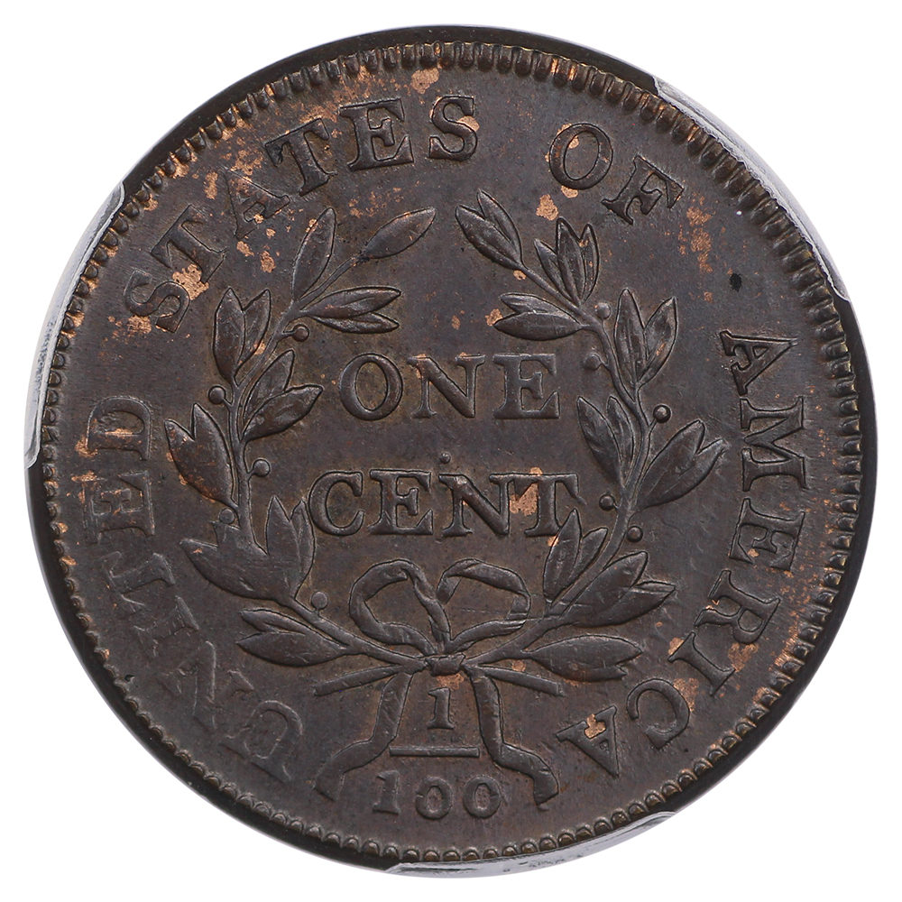 image for: 1802 Normal Reverse, S-232  1c PCGS MS63 BN
