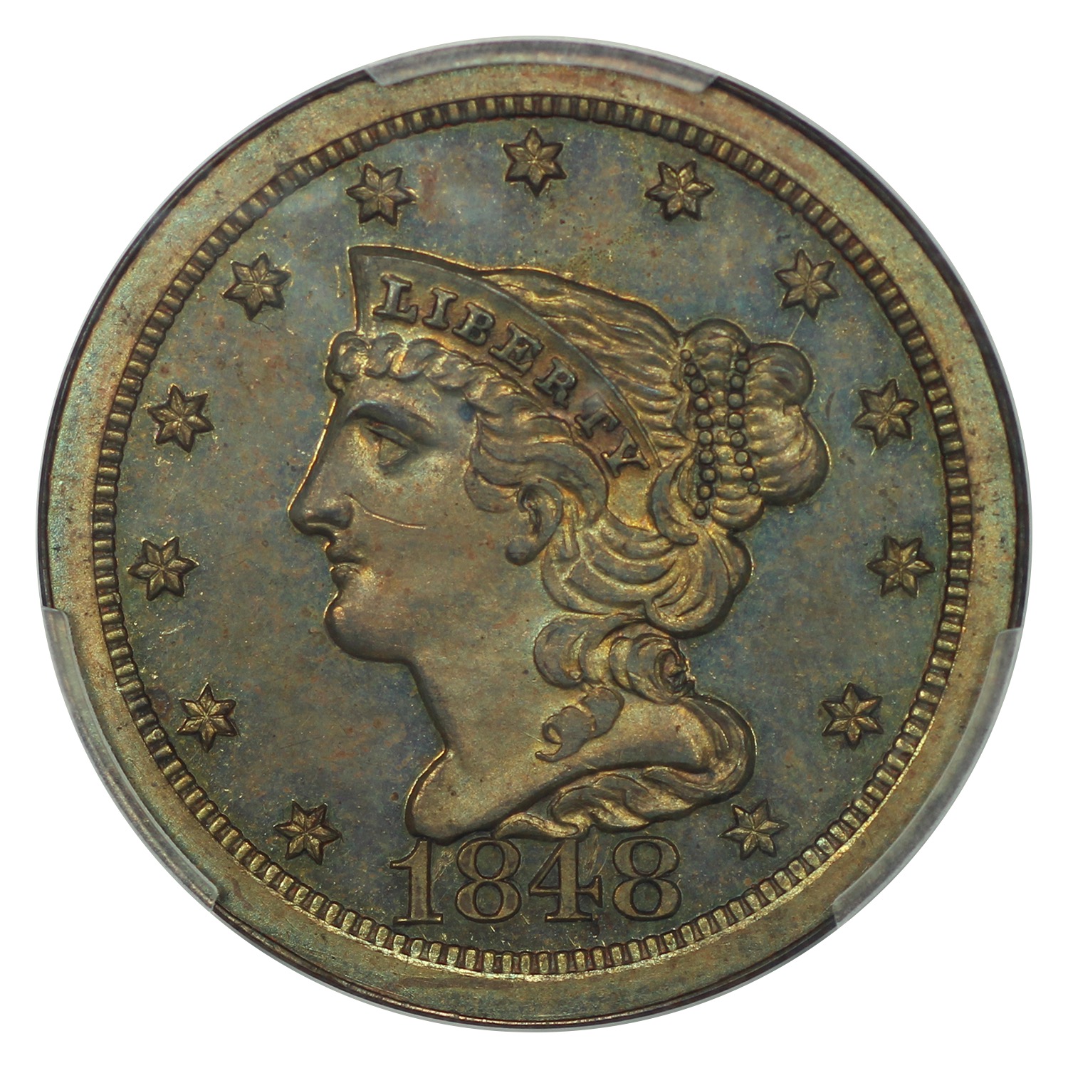 thumbnail for: 1848 Restrike 1/2c PCGS PR65 BN