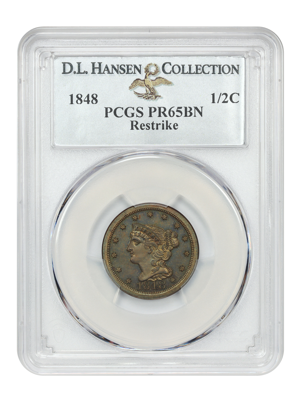 image for: 1848 Restrike 1/2c PCGS PR65 BN