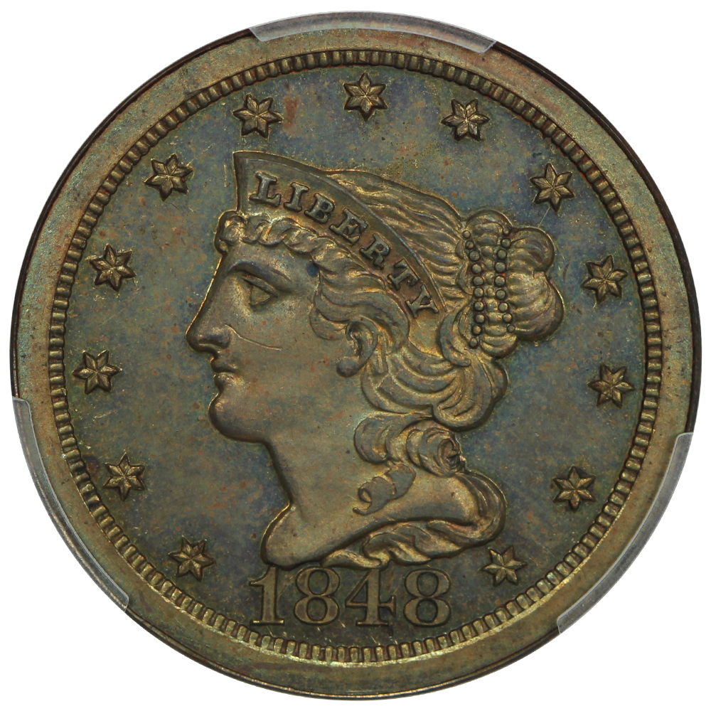 image for: 1848 Restrike 1/2c PCGS PR65 BN