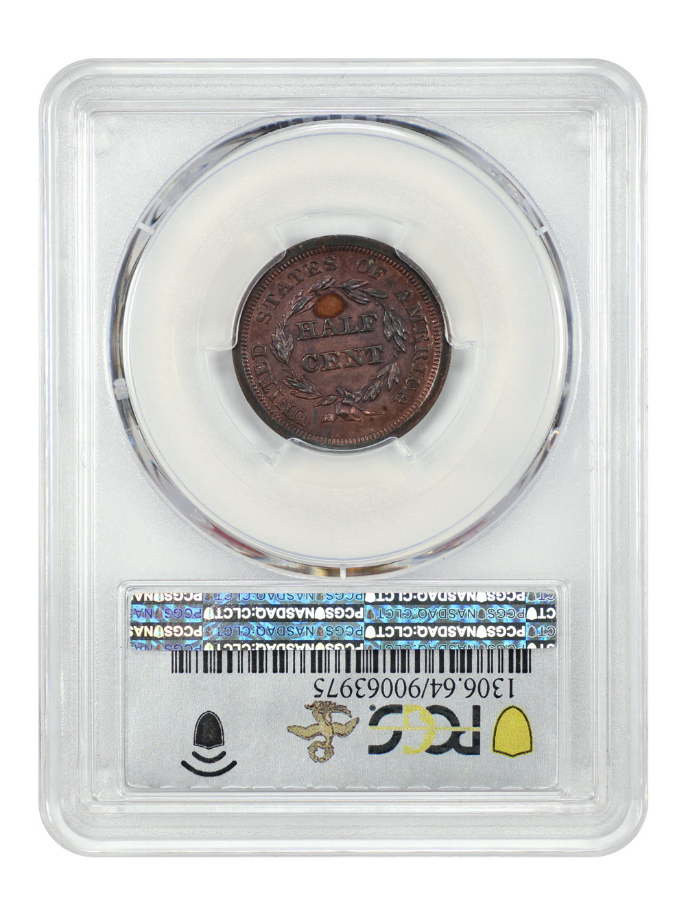 image for: 1849 Restrike, Reverse 1856, Small Date 1/2c PCGS PR64 RB