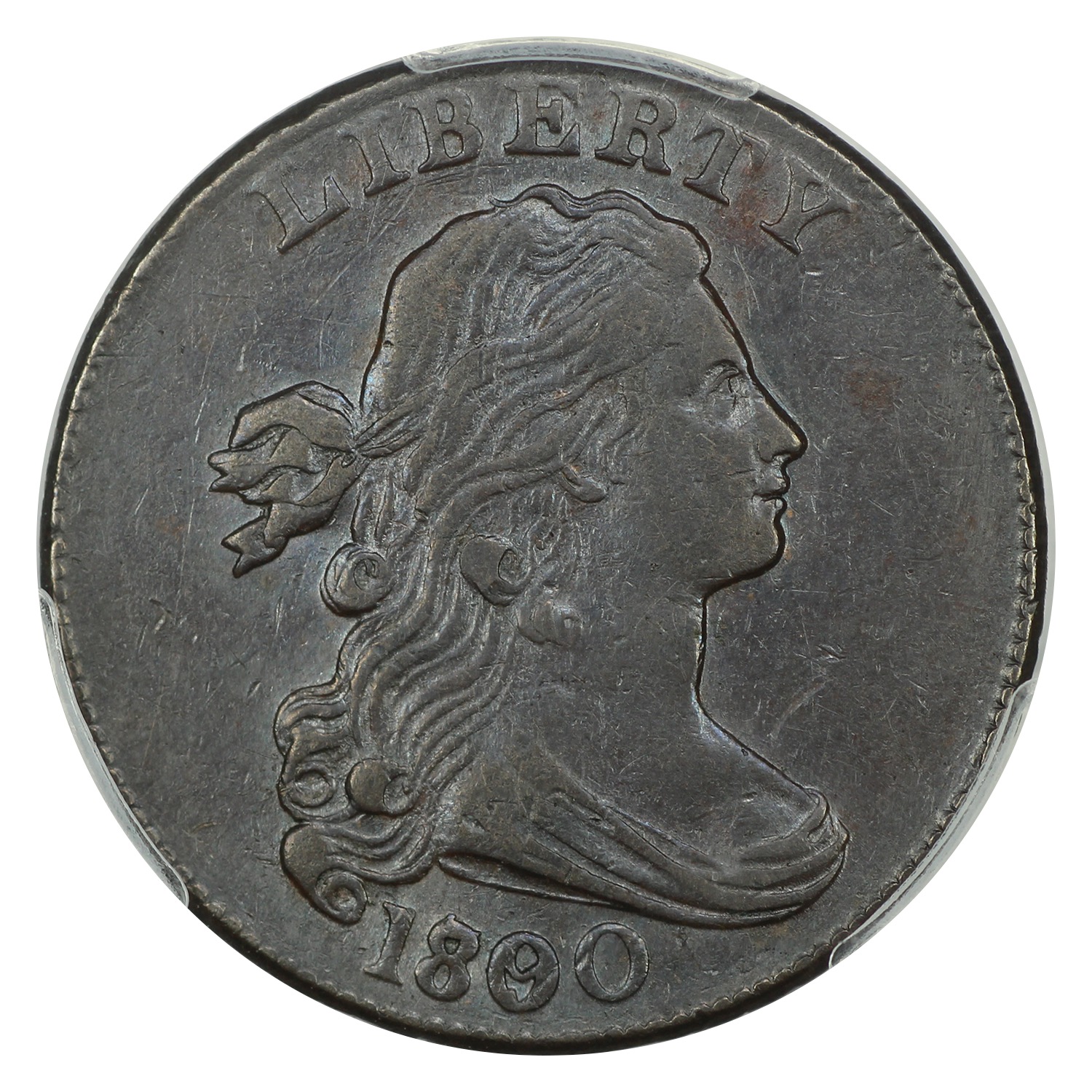 image for: 1800/79 Head of 1799, S-196  1c PCGS AU55 BN