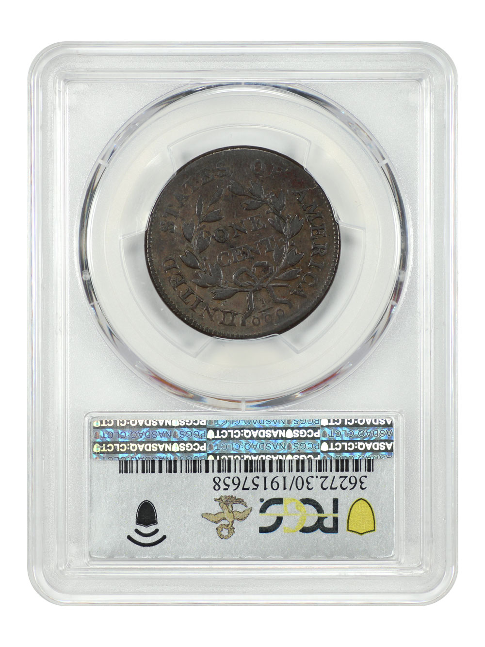 image for: 1801 3 Errors, S-219  1c PCGS VF30 BN