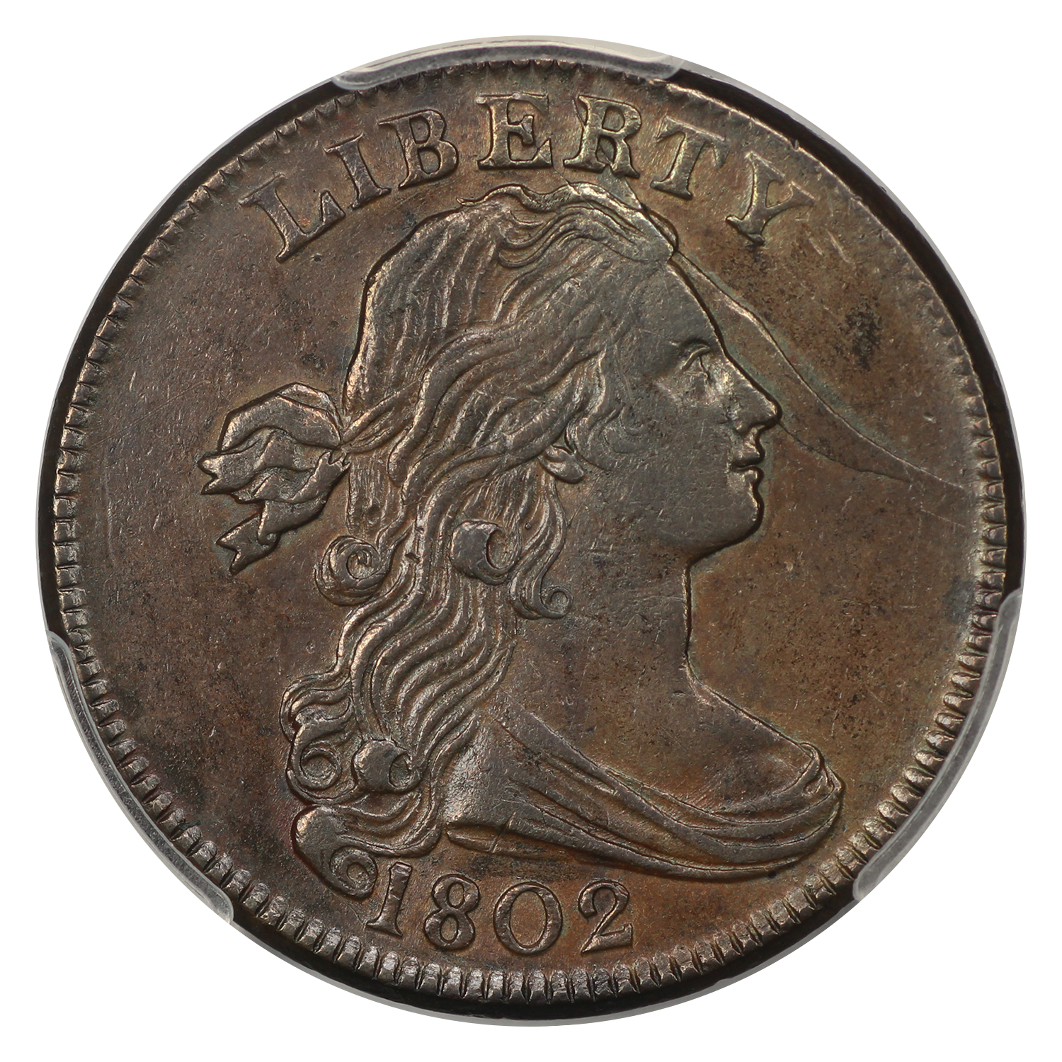 thumbnail for: 1802 Normal Reverse, S-239  1c PCGS AU55 BN