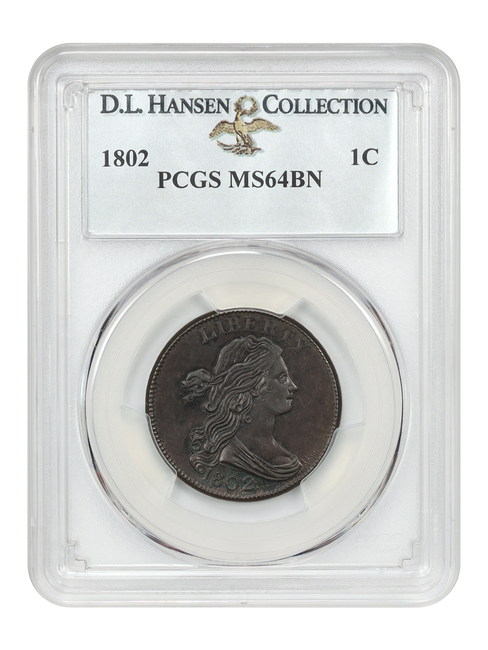 image for: 1802 Normal Reverse 1c PCGS MS64 BN