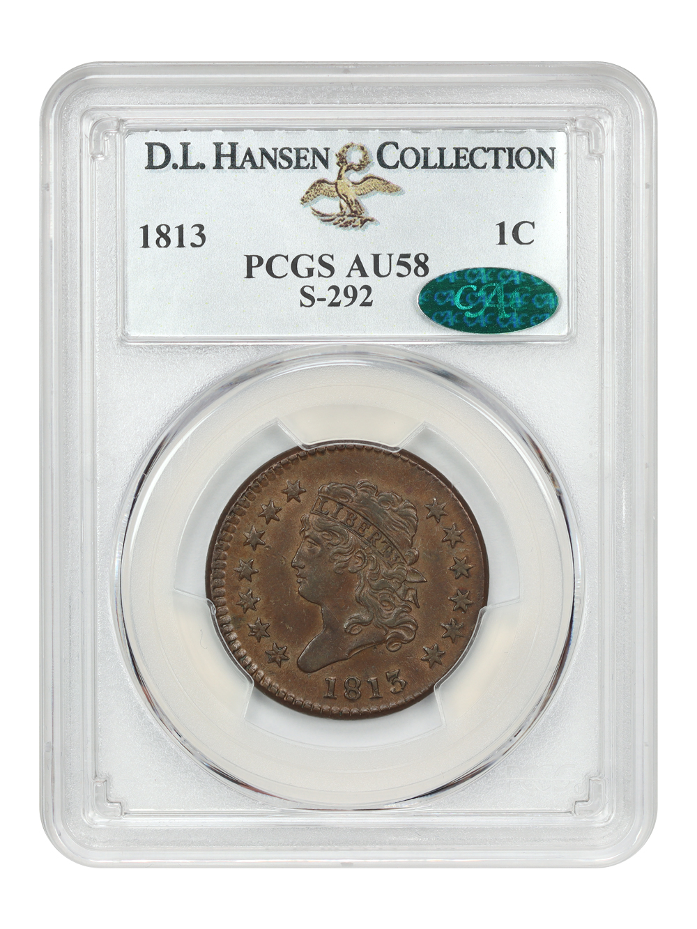 image for: 1813 S-292 1c PCGS AU58 BN