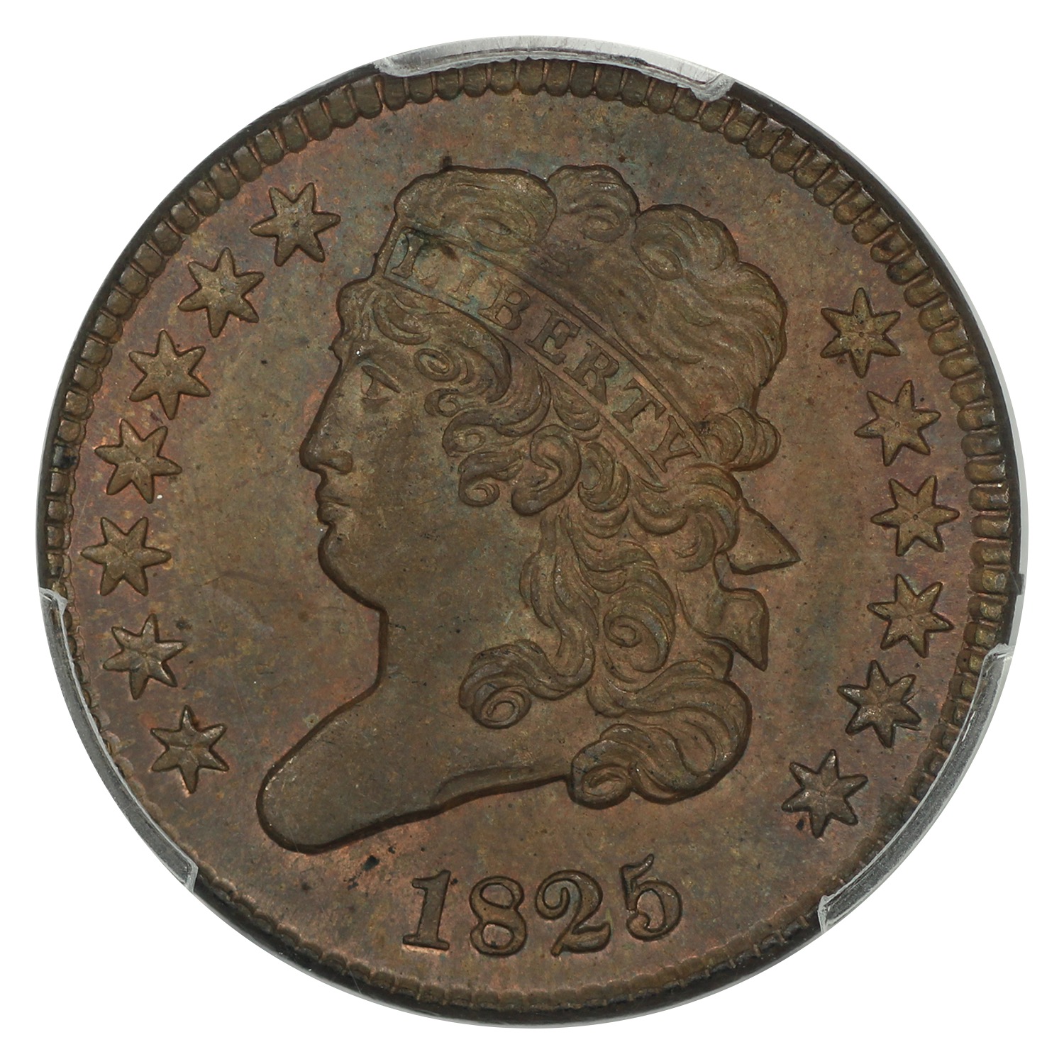 thumbnail for: 1825 1/2c PCGS MS65 BN